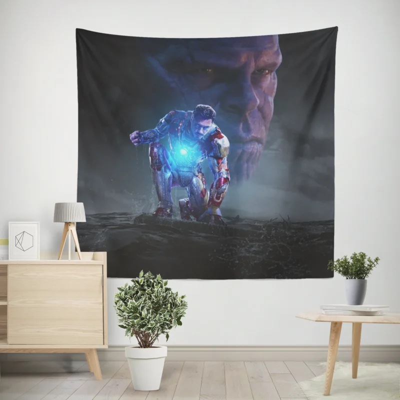 Iron Man and Thanos: Epic Showdown  Wall Tapestry