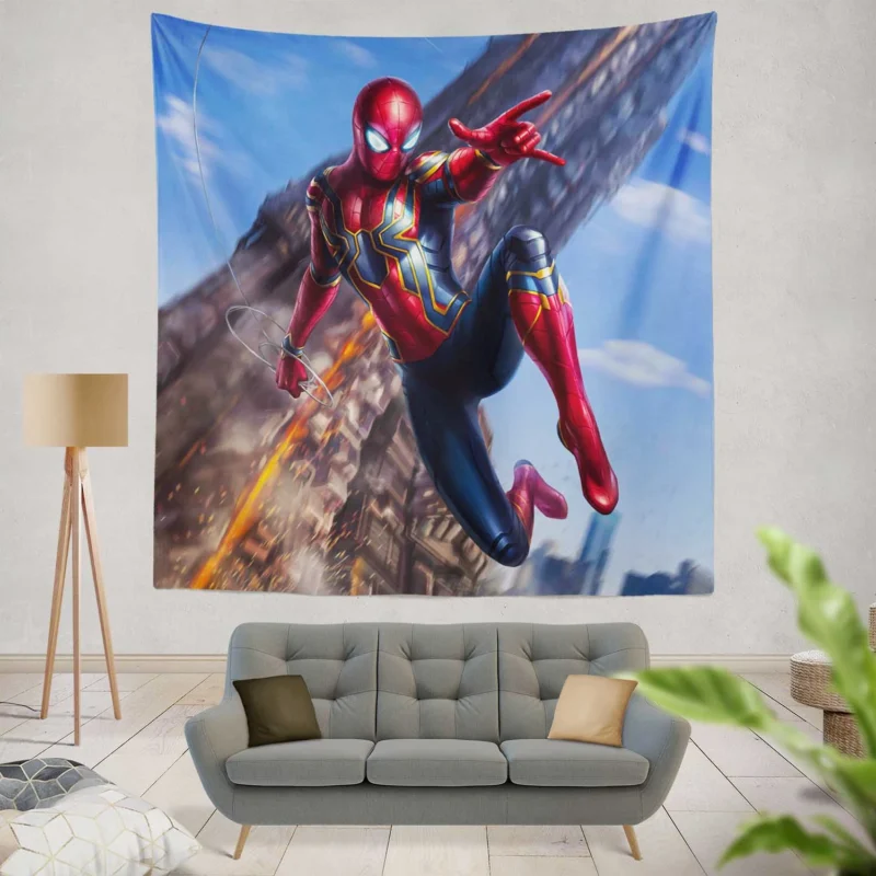 Iron-Spider: Spider-Man High-Tech Suit in Infinity War  Wall Tapestry