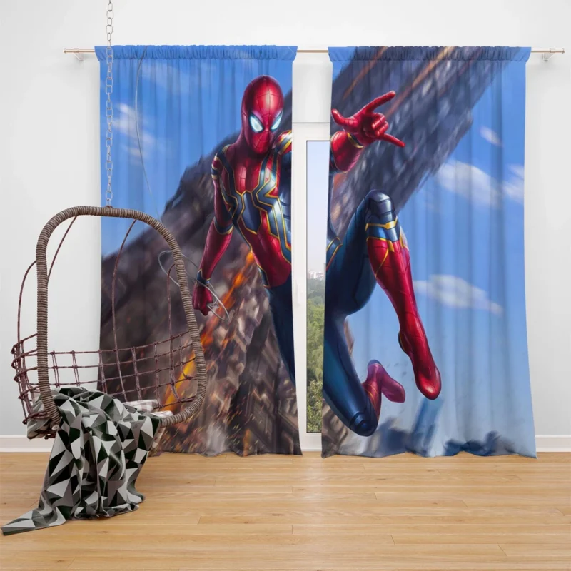 Iron-Spider: Spider-Man High-Tech Suit in Infinity War Window Curtain