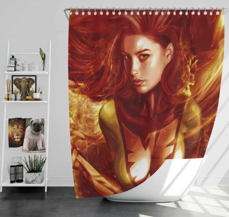 Jean Grey Phoenix Saga in X-Men Comics Shower Curtain