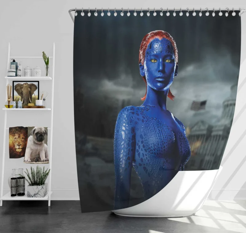 Jennifer Lawrence as Mystique in X-Men Movie Shower Curtain