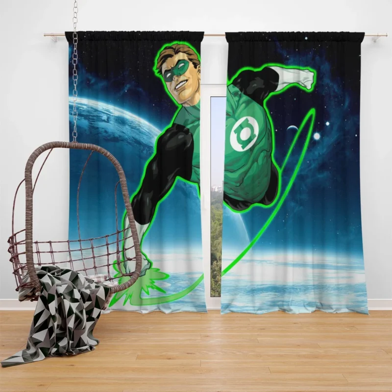 John Stewart: A Green Lantern Hero Window Curtain