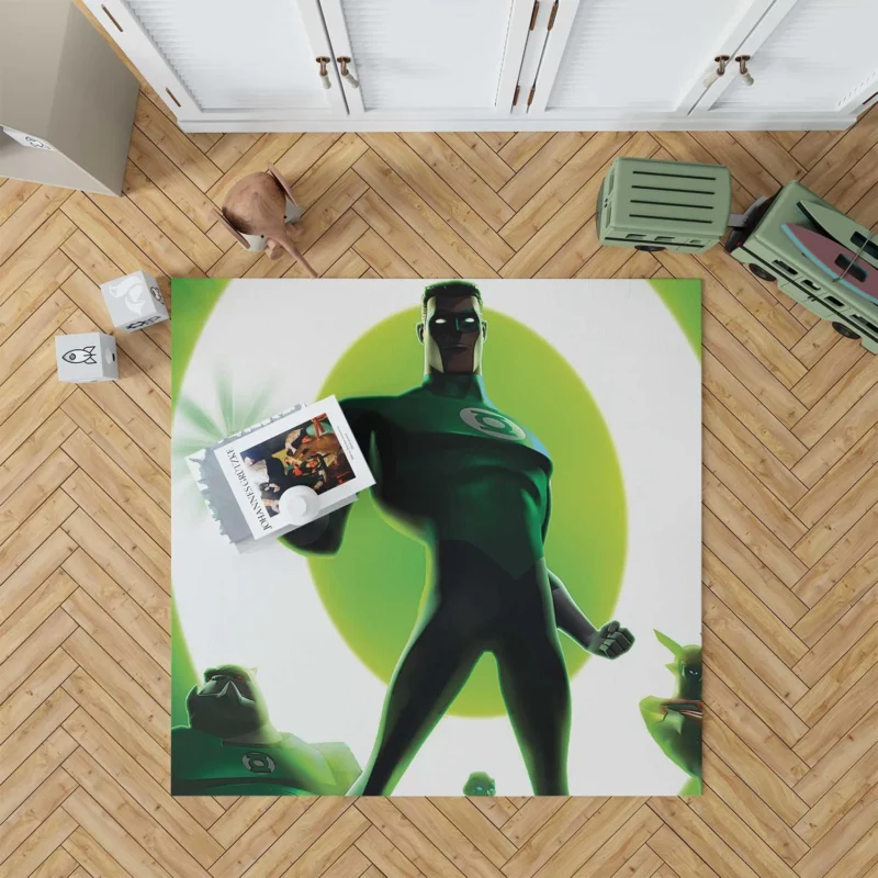 John Stewart Green Lantern Animated Series Floor Rug