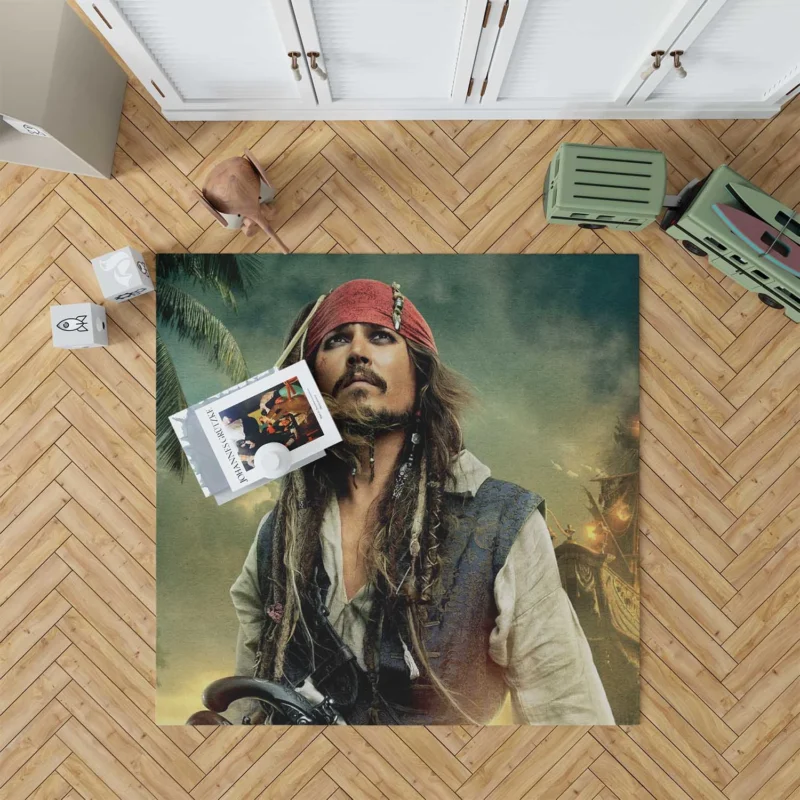 Johnny Depp and Jack Sparrow in Pirates of the Caribbean Floor Rug