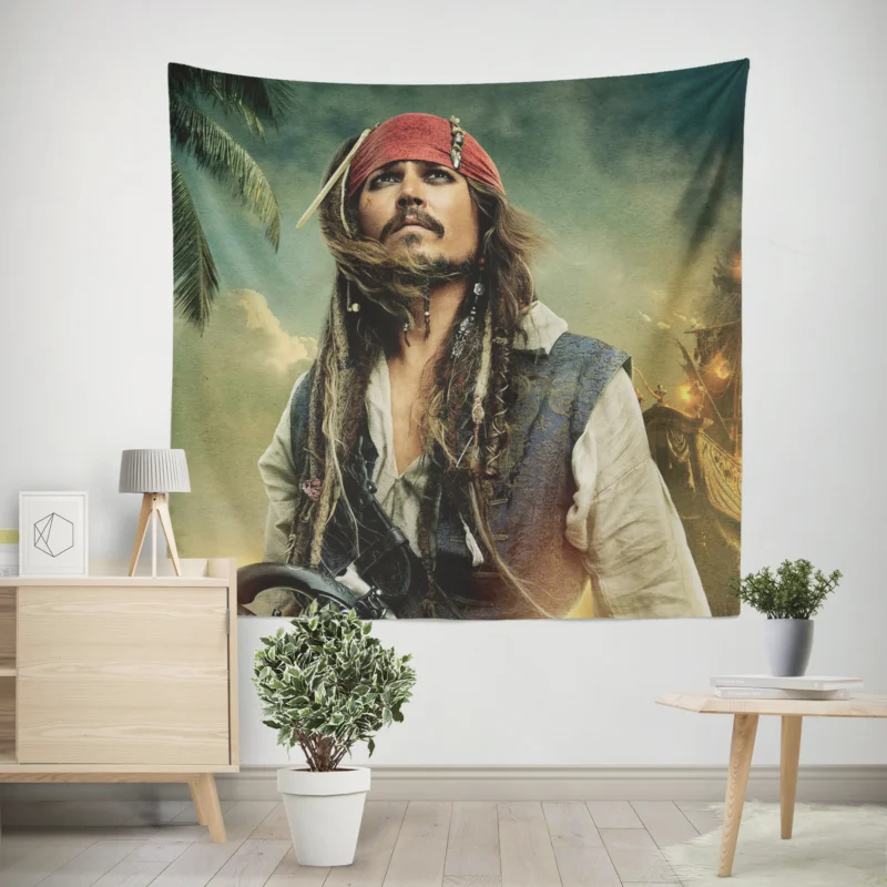 Johnny Depp and Jack Sparrow in Pirates of the Caribbean  Wall Tapestry