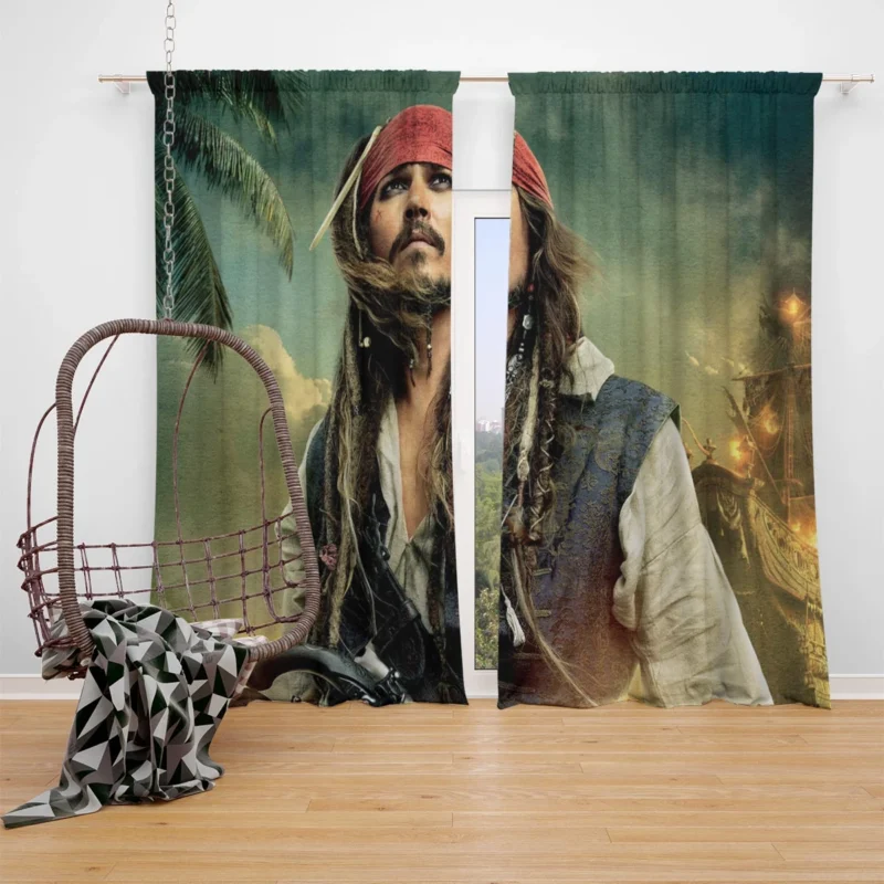 Johnny Depp and Jack Sparrow in Pirates of the Caribbean Window Curtain