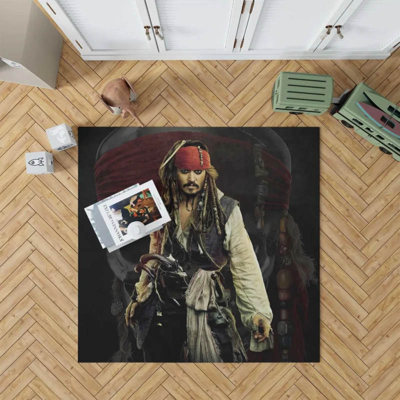 Johnny Depp as Captain Jack Sparrow Floor Rug