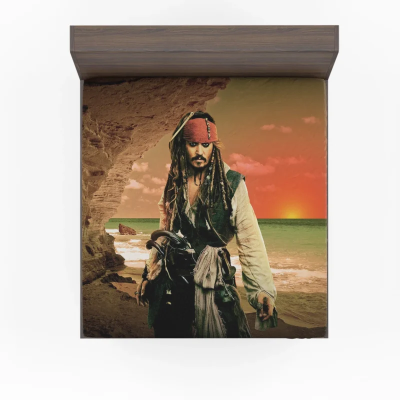Johnny Depp as Jack Sparrow in Pirates of the Caribbean Fitted Sheet
