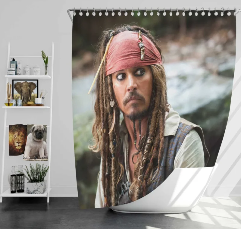 Johnny Depp in Pirates of the Caribbean: On Stranger Tides Shower Curtain