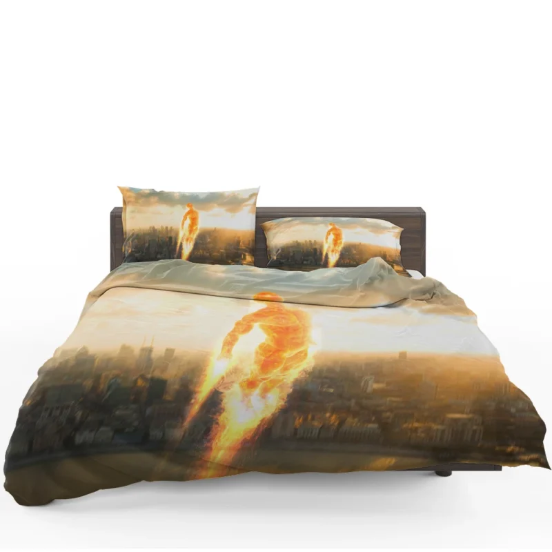 Johnny Storm as Human Torch in Comics Bedding Set