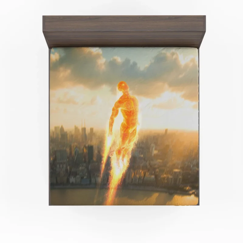 Johnny Storm as Human Torch in Comics Fitted Sheet