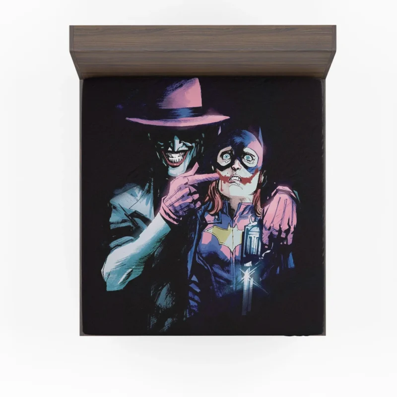Joker Confrontation with Batgirl in DC Comics Fitted Sheet