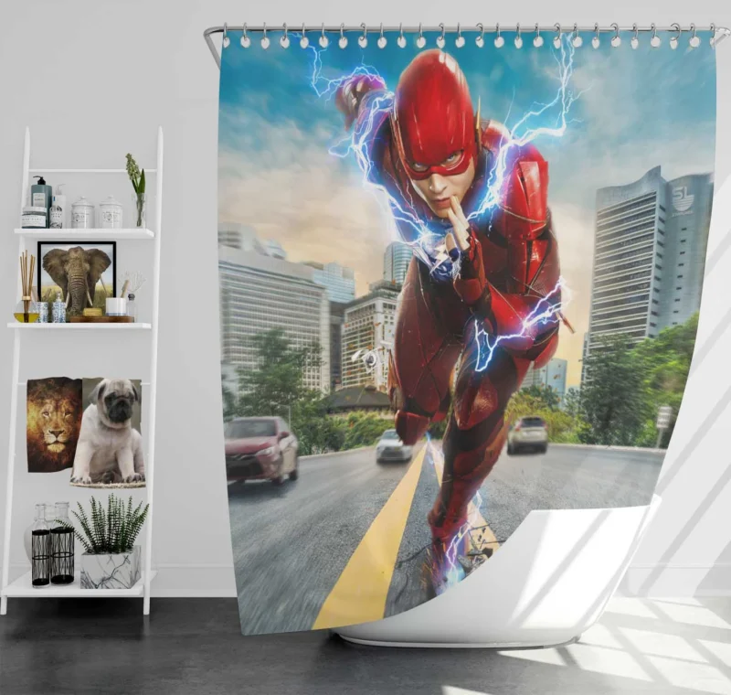 Justice League (2017): Flash Fast-Paced Action Shower Curtain