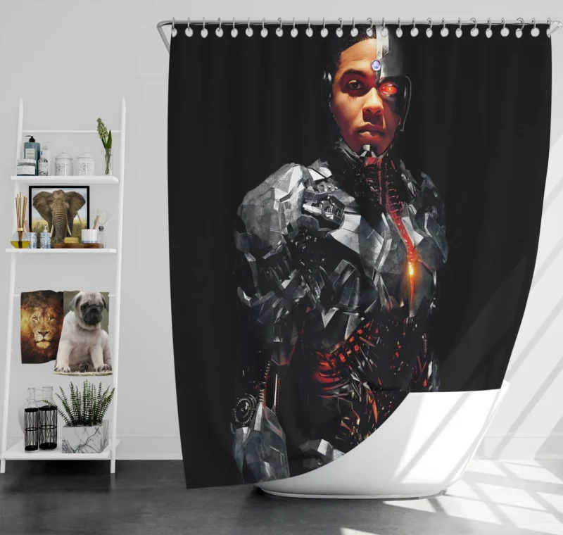 Justice League: Ray Fisher as Cyborg Shower Curtain