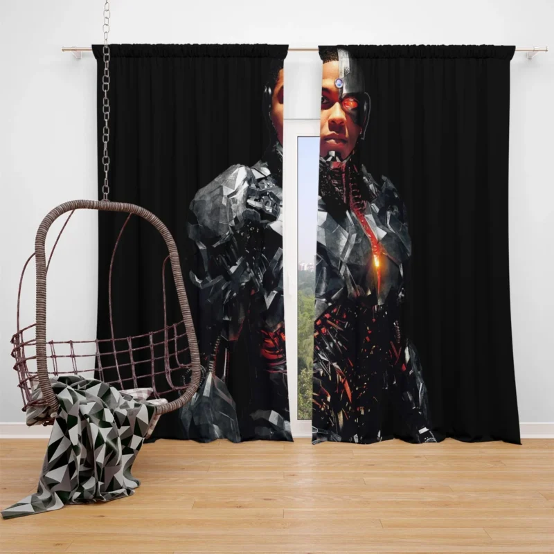 Justice League: Ray Fisher as Cyborg Window Curtain