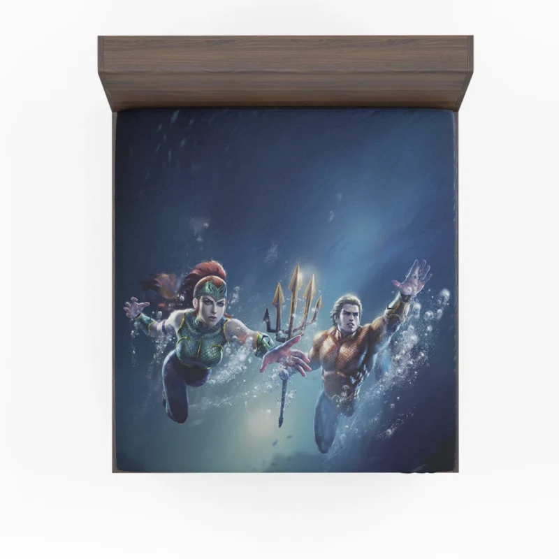 Justice League: Throne of Atlantis - Aquaman Quest Fitted Sheet