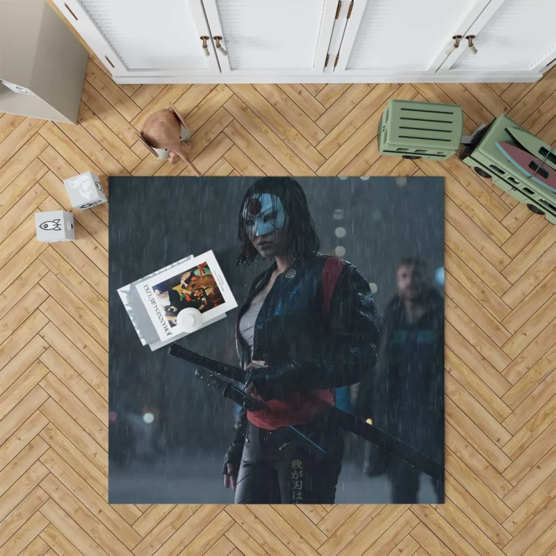 Katana Action in Suicide Squad Floor Rug