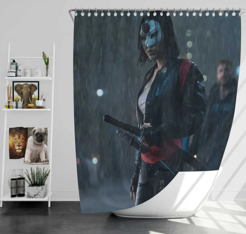 Katana Action in Suicide Squad Shower Curtain