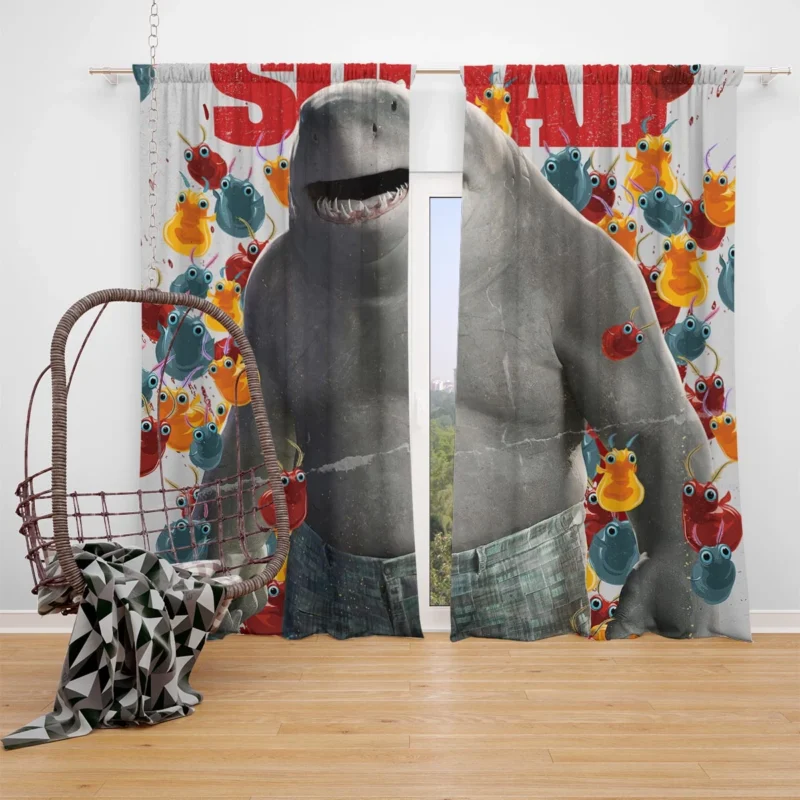 King Shark The Suicide Squad Window Curtain