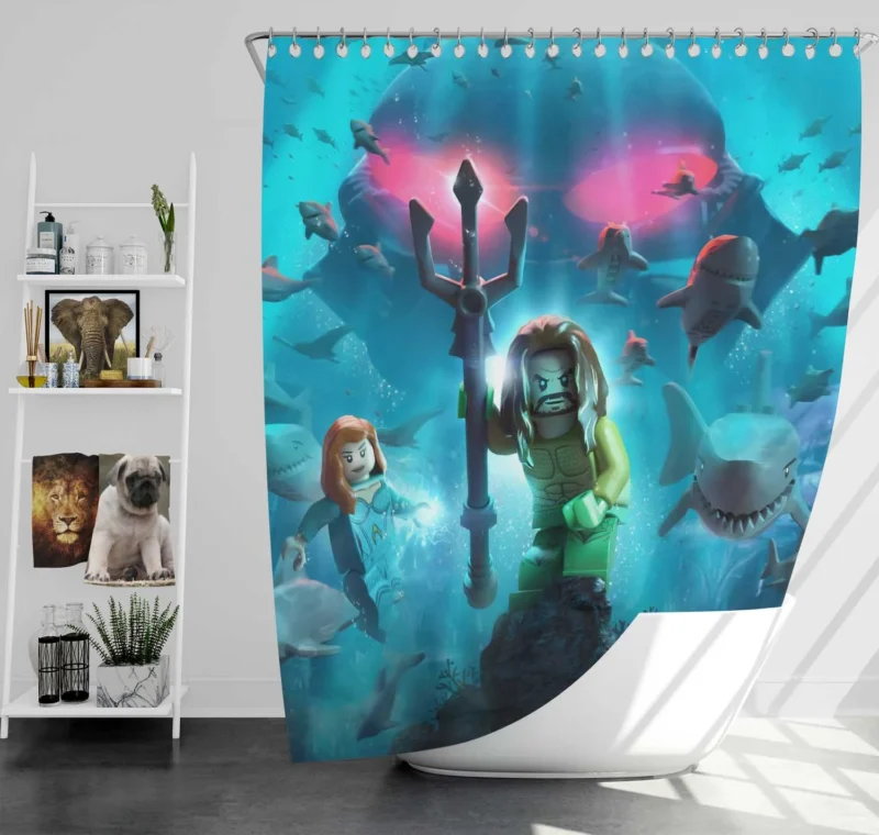 LEGO DC Super Villains: Dive into Aquaman Adventure Shower Curtain