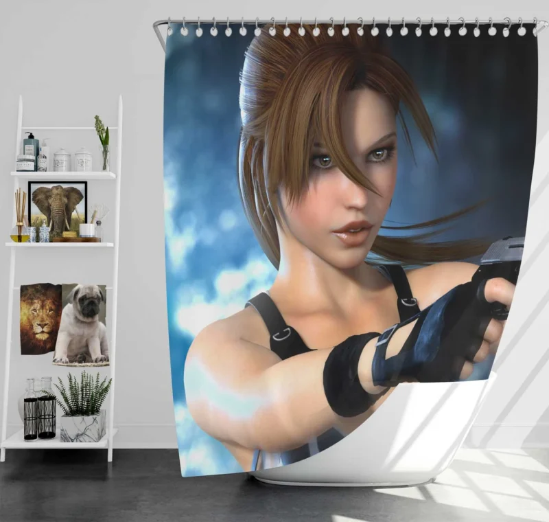 Lara Croft Tomb Raider Fantasy Game Shower Curtain