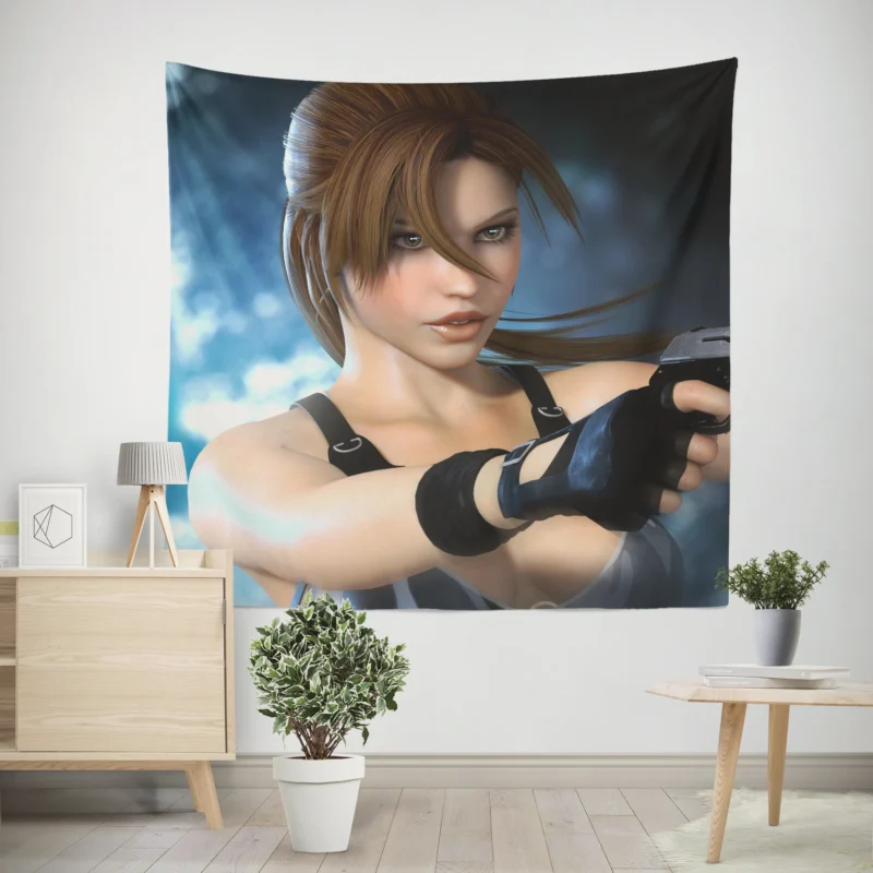 Lara Croft Tomb Raider Fantasy Game  Wall Tapestry