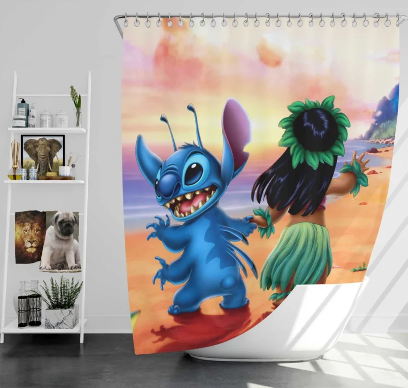 Lilo & Stitch: Beach Adventures Shower Curtain