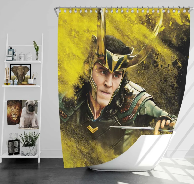 Loki Hilarious Antics in Thor: Ragnarok Shower Curtain