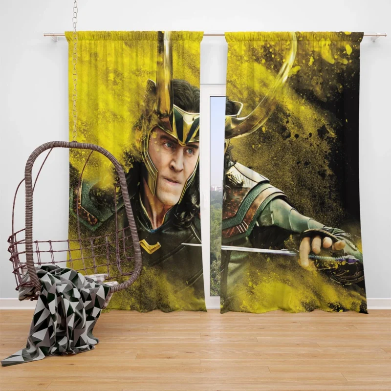 Loki Hilarious Antics in Thor: Ragnarok Window Curtain