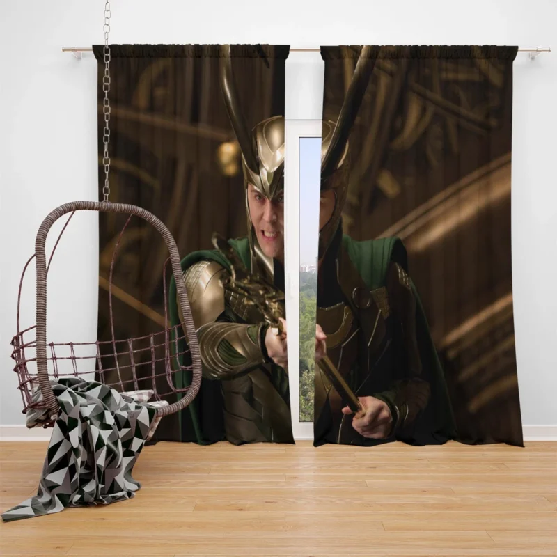 Loki Influence in the Movie Thor Window Curtain