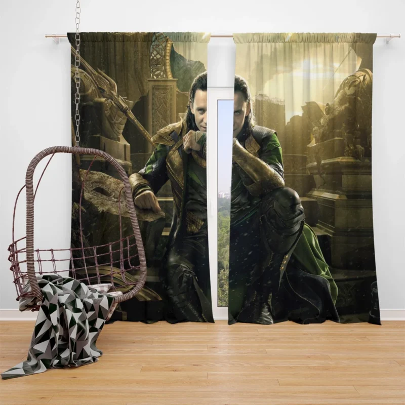 Loki in Thor: The Dark World Window Curtain