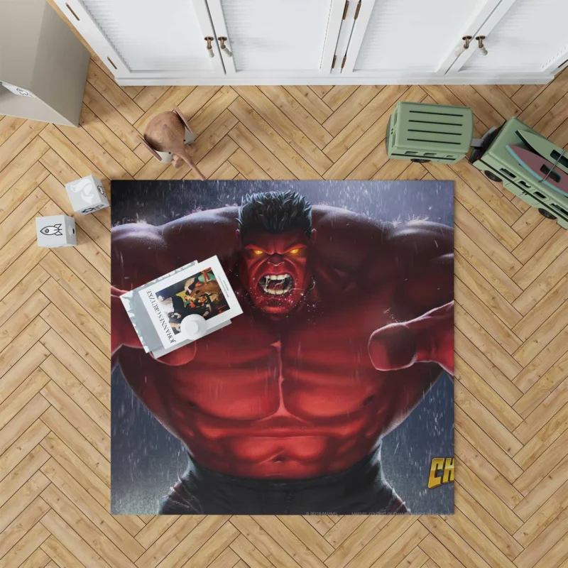 MARVEL Contest of Champions: Command Red Hulk Power Floor Rug