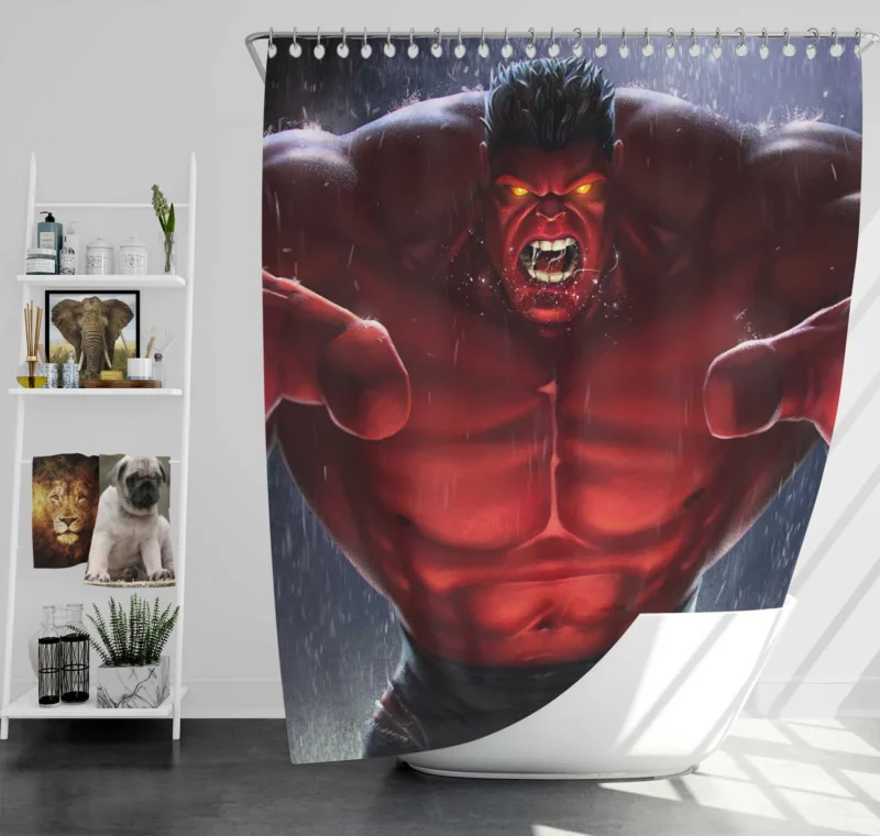MARVEL Contest of Champions: Command Red Hulk Power Shower Curtain