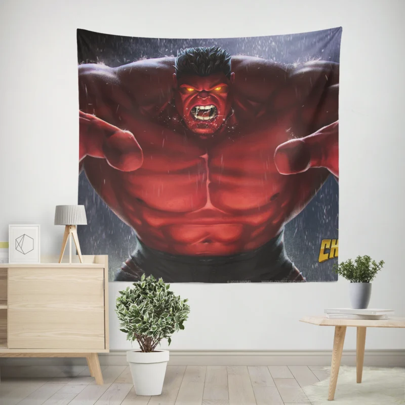 MARVEL Contest of Champions: Command Red Hulk Power  Wall Tapestry