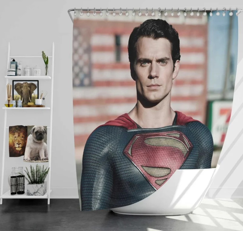 Man Of Steel: Henry Cavill as Superman Shower Curtain