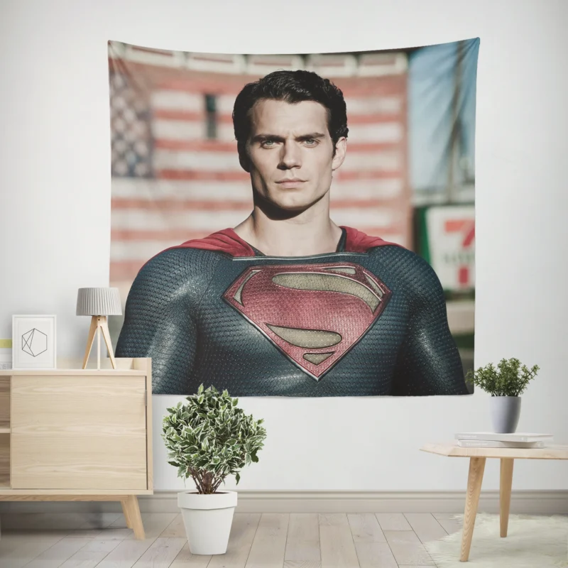 Man Of Steel: Henry Cavill as Superman  Wall Tapestry
