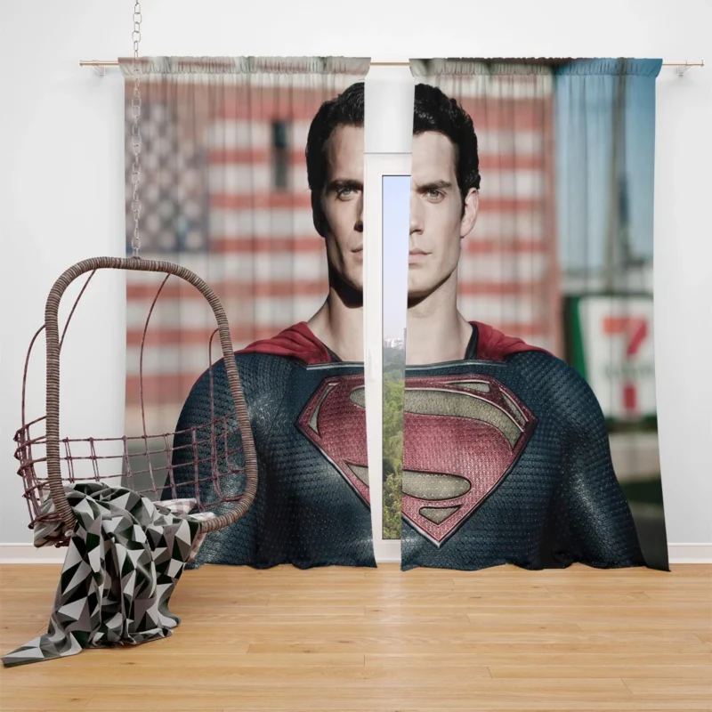 Man Of Steel: Henry Cavill as Superman Window Curtain