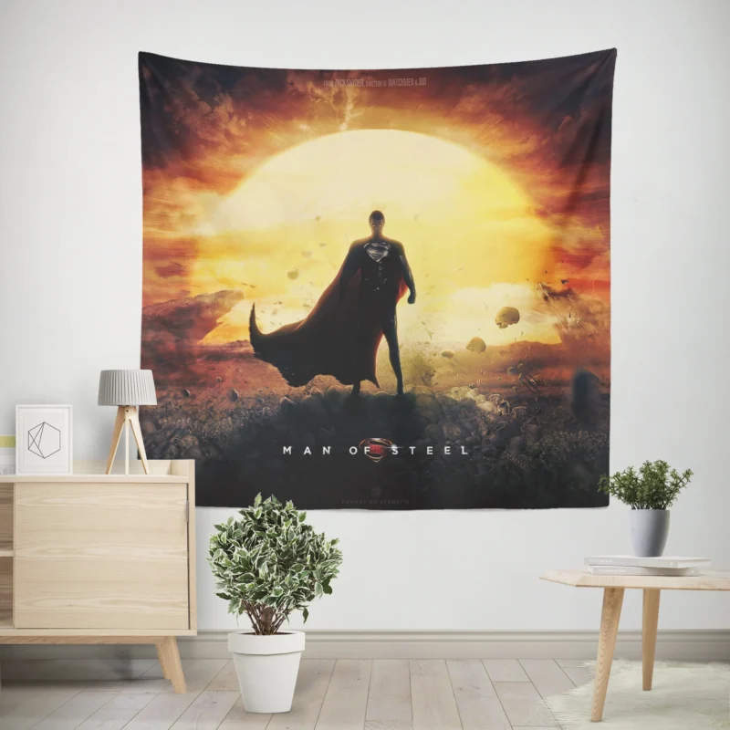Man Of Steel: Superman Epic Tale  Wall Tapestry