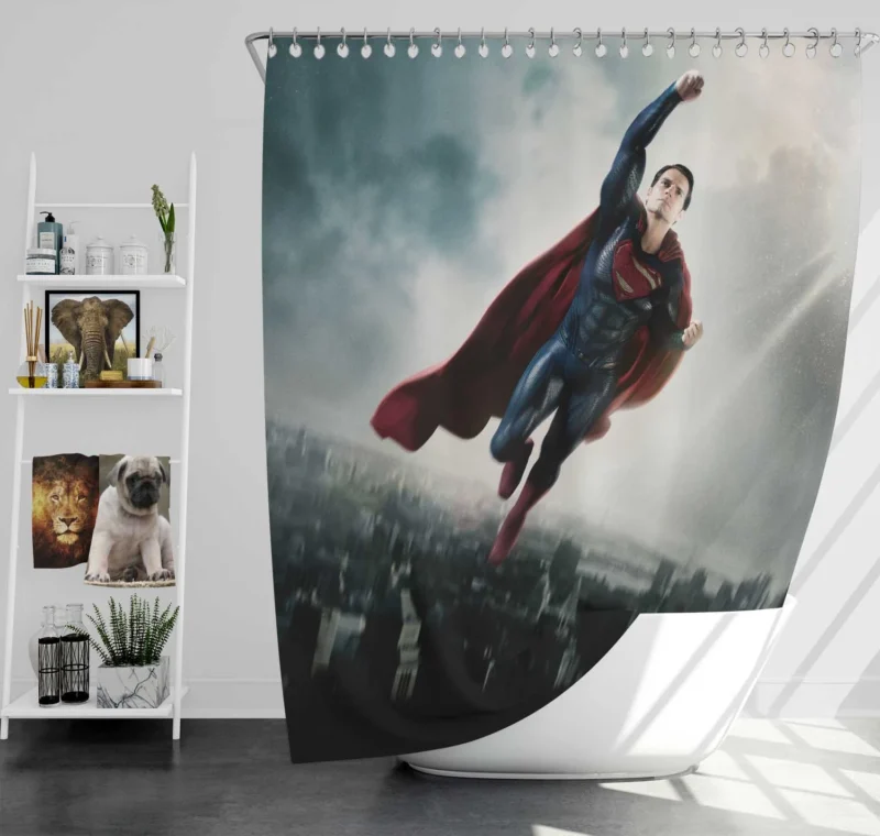 Man Of Steel: Superman Heroic Adventures Shower Curtain
