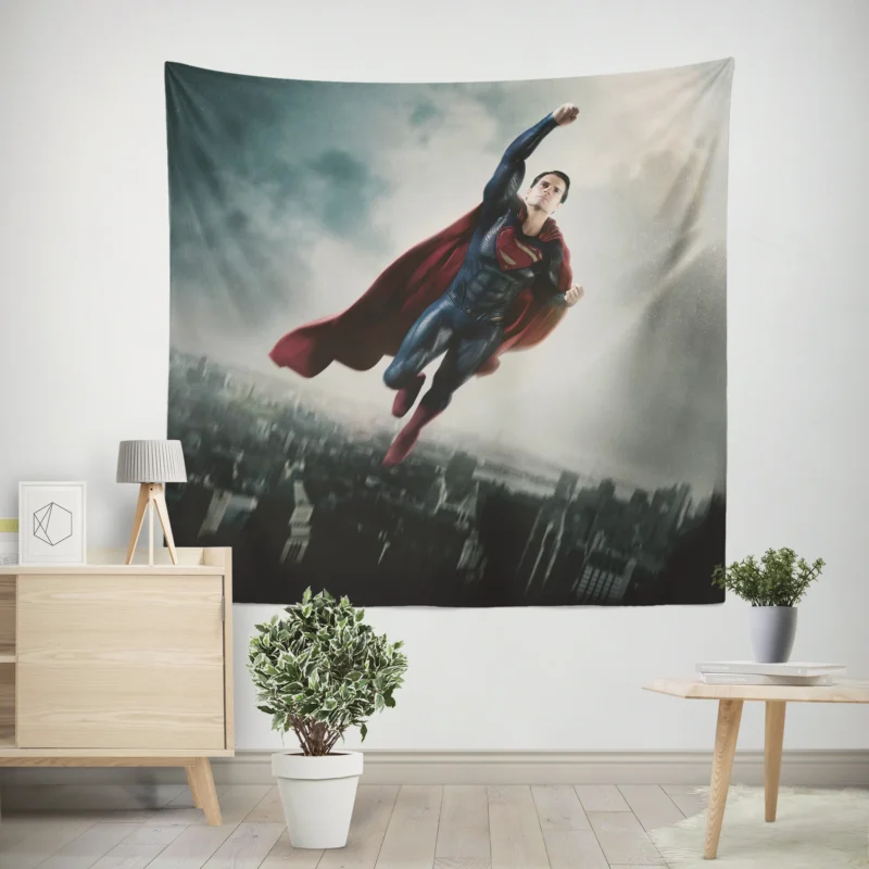 Man Of Steel: Superman Heroic Adventures  Wall Tapestry