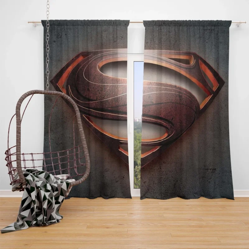 Man Of Steel: Superman Origin Story Window Curtain