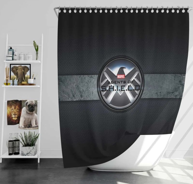 Marvel Agents of S.H.I.E.L.D. Logo Desktop Wallpaper Shower Curtain