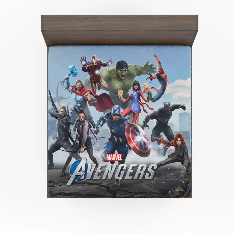 Marvel Avengers Video Game: Dive into Superhero Action Fitted Sheet