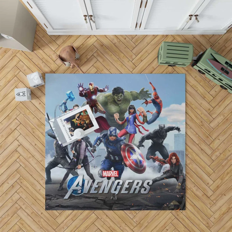 Marvel Avengers Video Game: Dive into Superhero Action Floor Rug