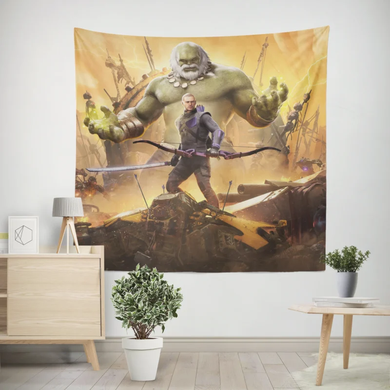 Marvel Avengers Video Game: Hawkeye Spotlight  Wall Tapestry