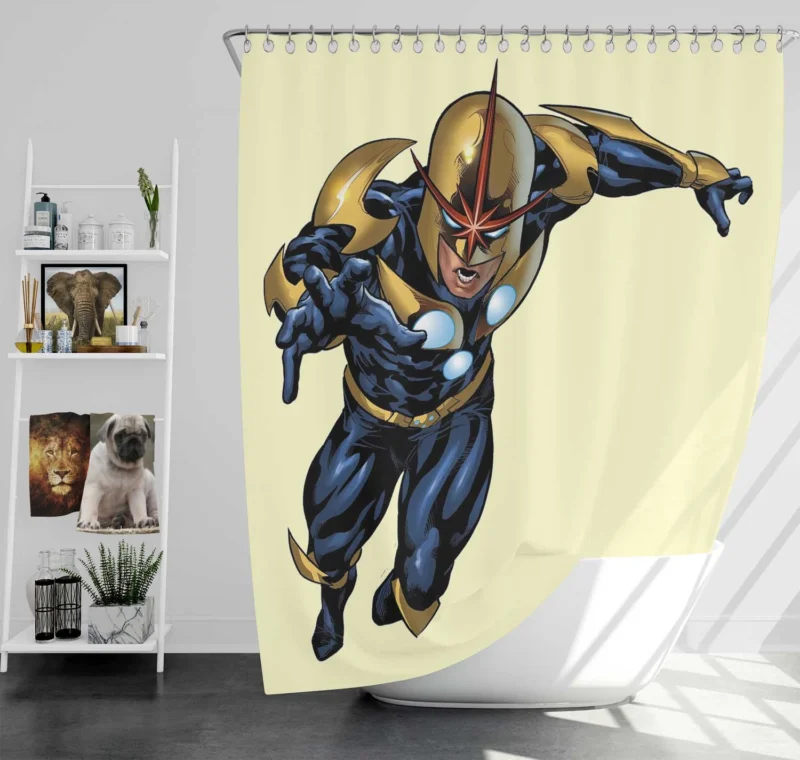 Marvel Comics: Journey with the Nova Hero Shower Curtain