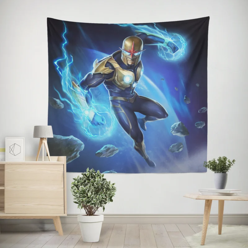 Marvel Snap Video Game: Nova Stellar Powers  Wall Tapestry