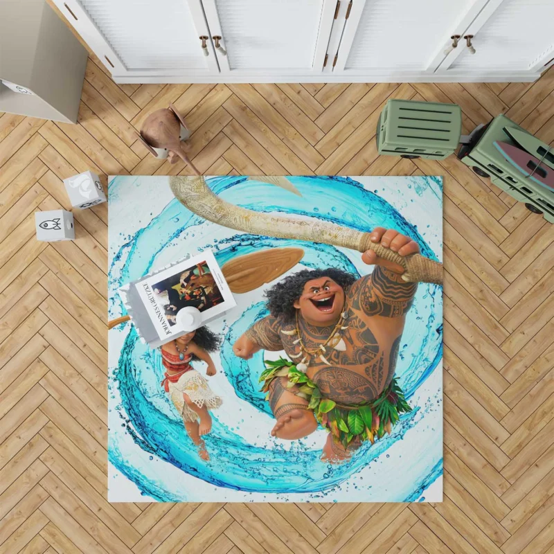 Maui and Moana Dynamic in Disney Moana Floor Rug