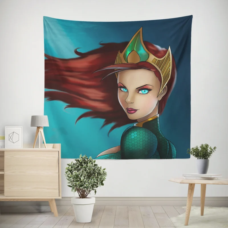 Mera Cosplay: Embody the Aquatic Hero  Wall Tapestry