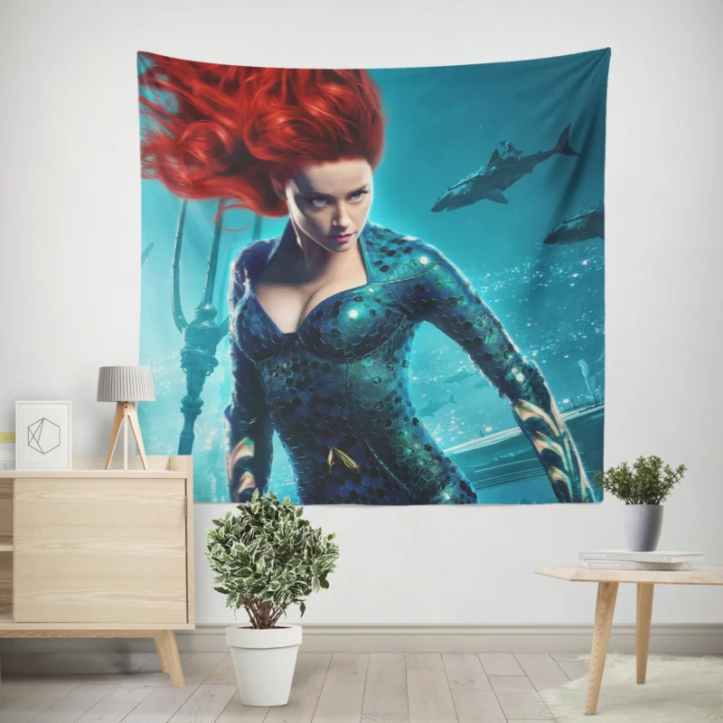 Mera in Aquaman Movie: Dive into the Depths  Wall Tapestry